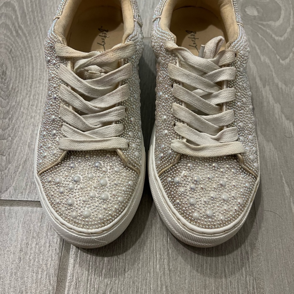 Betsey Johnson White Lace Sneakers